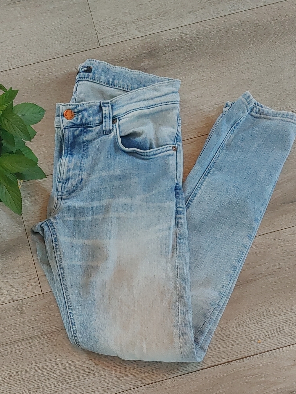 Nudie Jeans l 28/30 Light Wash' Tight Terry' Straight Jeans Organic Cotton